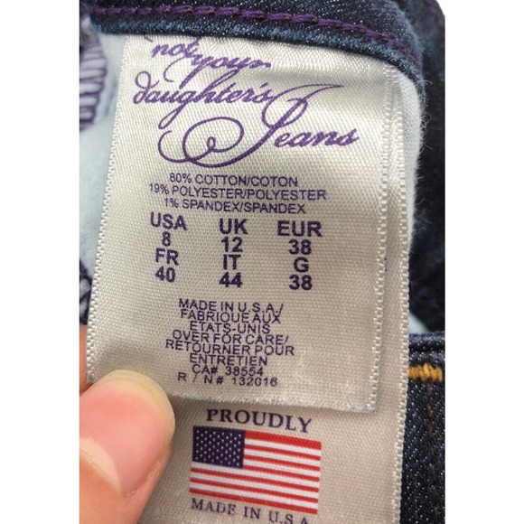 NYDJ Not Your Daughters Women's Jeans Straight Leg Dark Blue Size 8 EUC Stretch - Picture 4 of 7